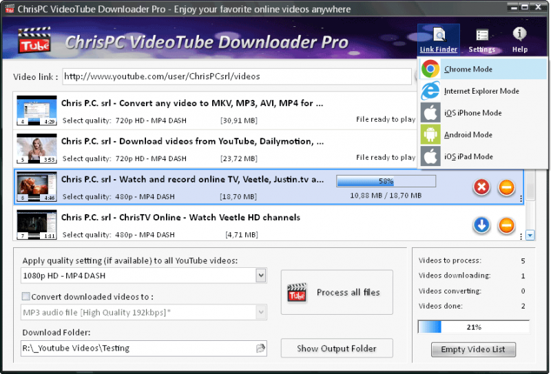 ChrisPC VideoTube Downloader 14.22.0907 - Download & Converter Video